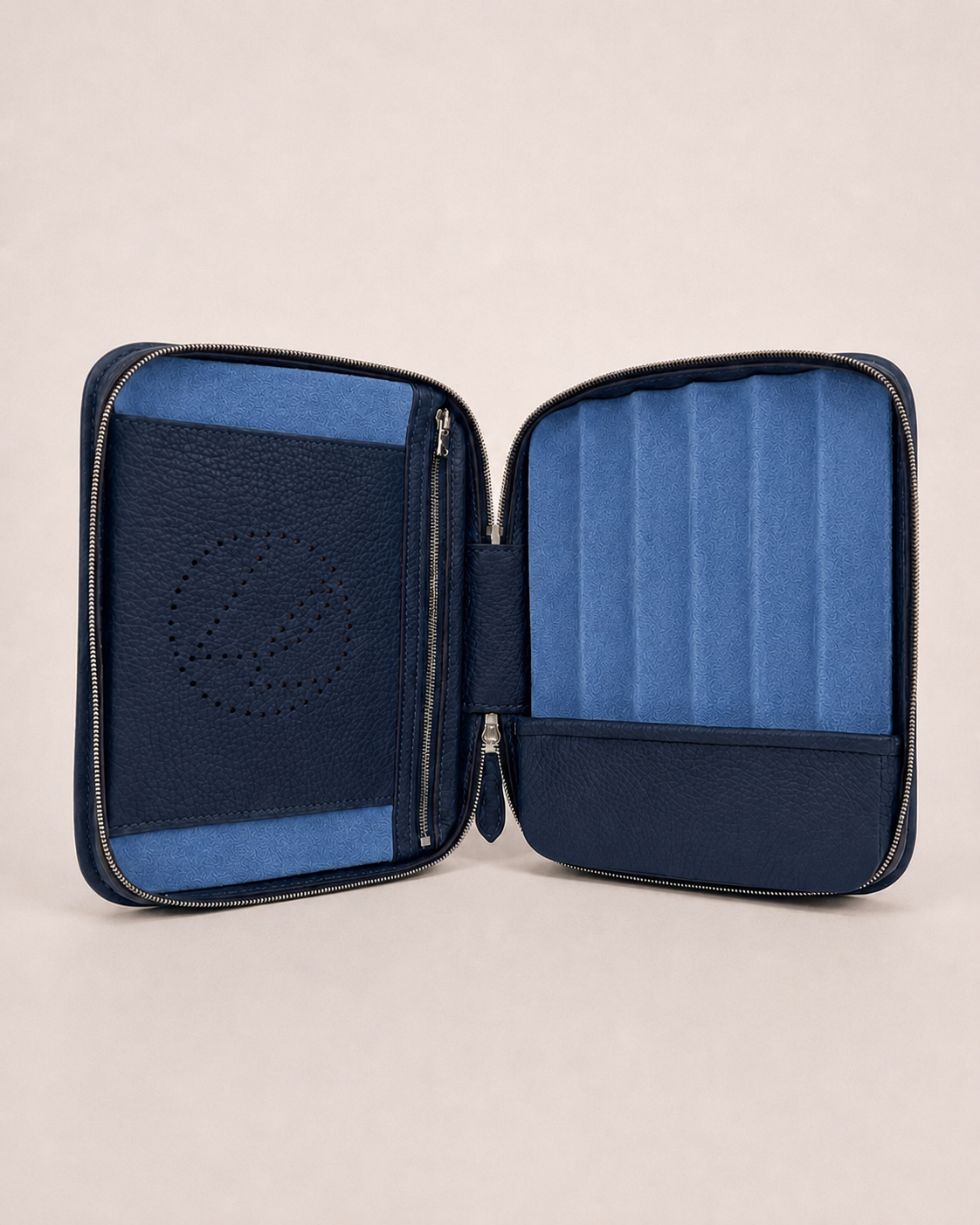 6- cigars case grained sapphire