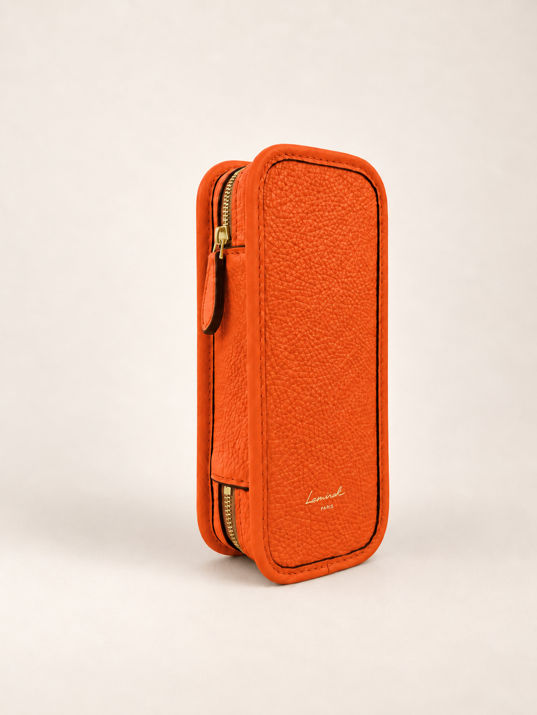3-cigars case grained orange