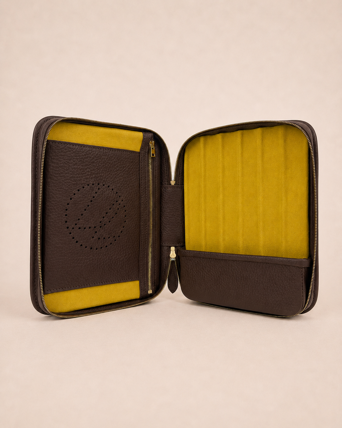 Coffret 6 cigares acajou grainé