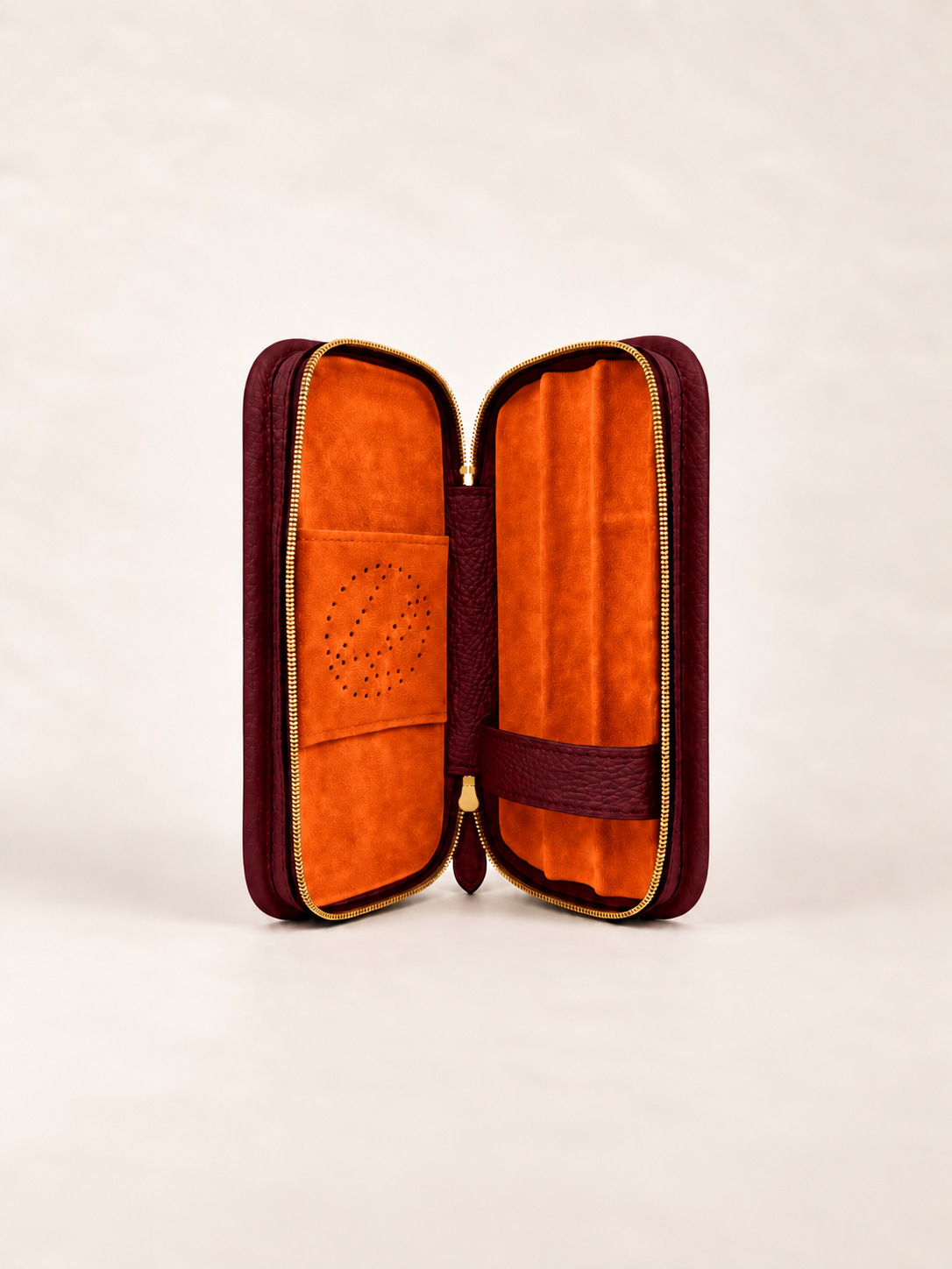 Coffret 3 cigares bordeaux grainé