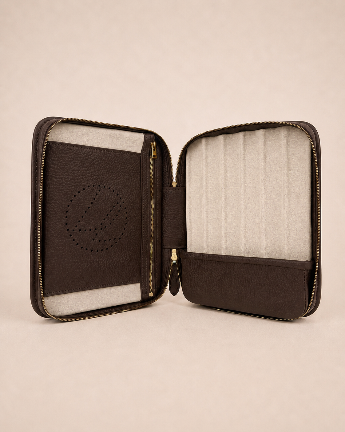 6-cigars case grained acajou