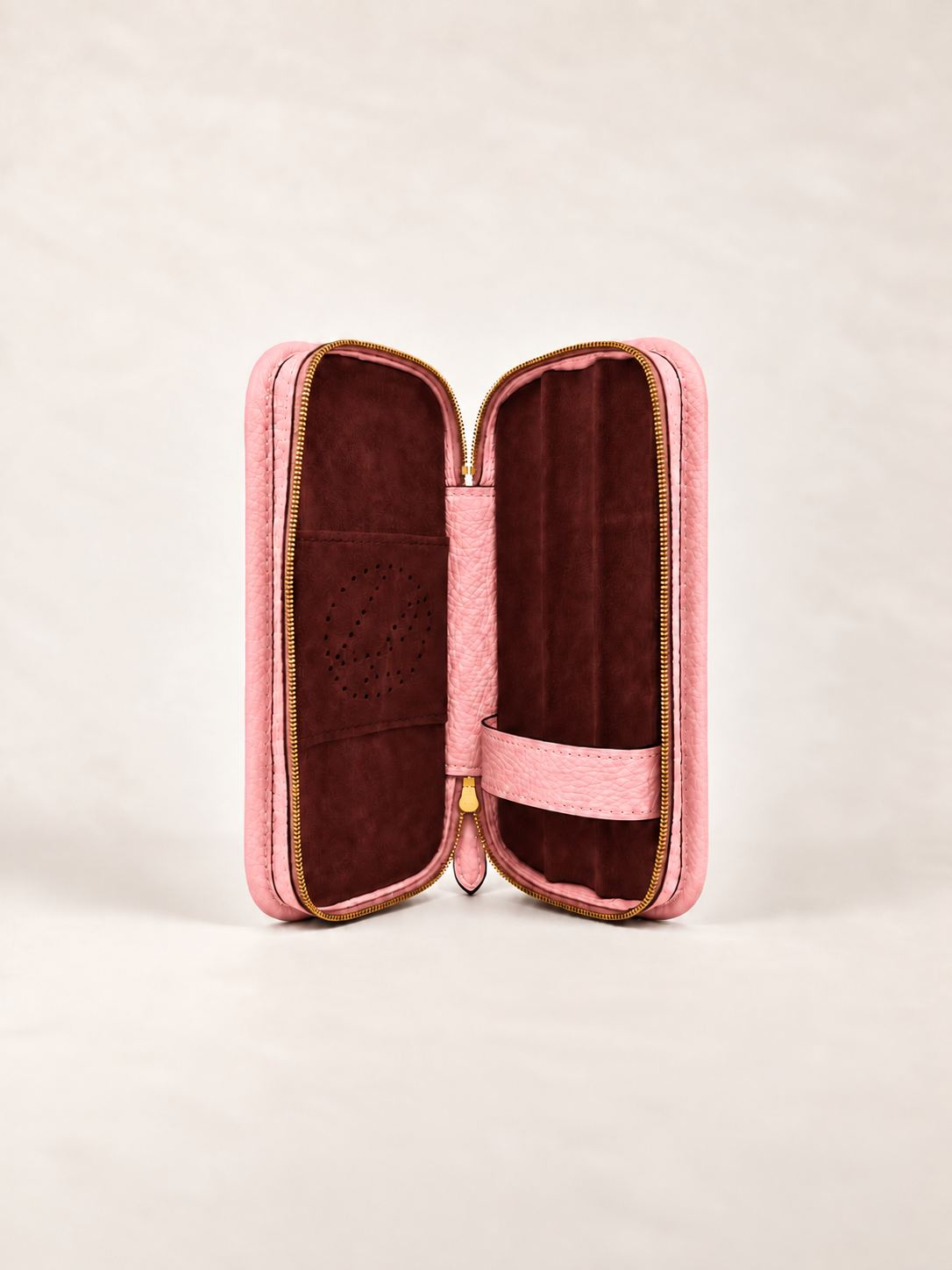 3-cigars case grained pale pink
