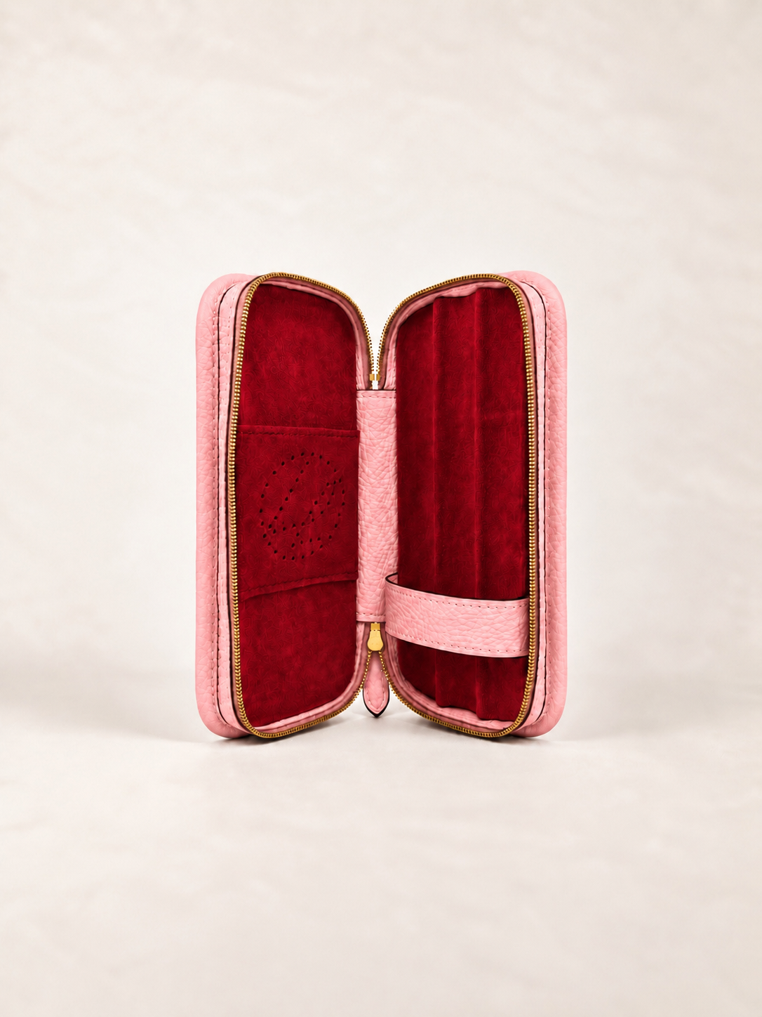 3-cigars case grained pale pink