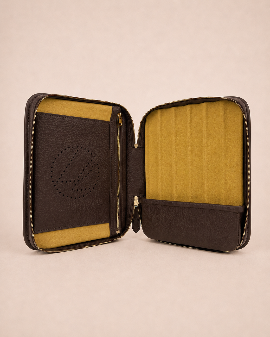 6-cigars case grained acajou