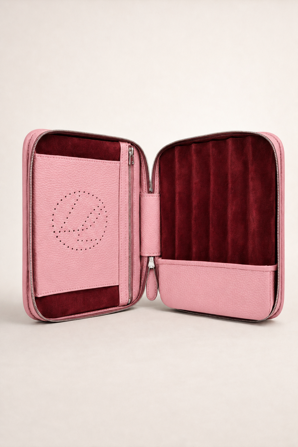 6-cigars case grained pale pink