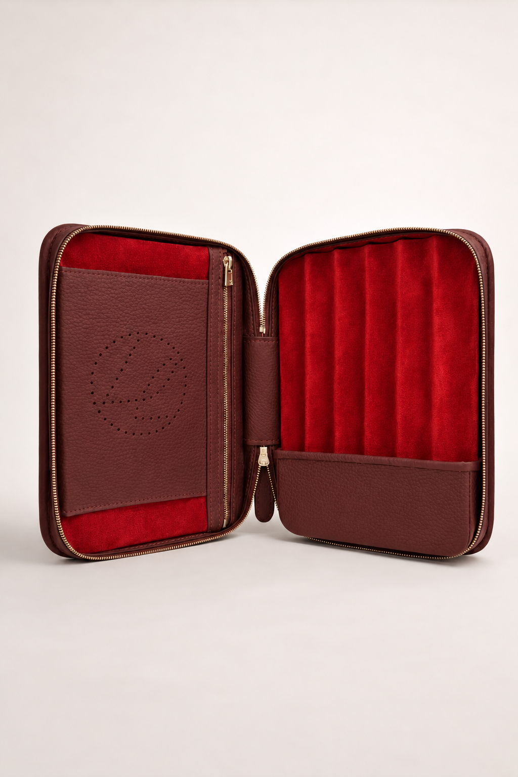 6-cigars case grained bordeaux