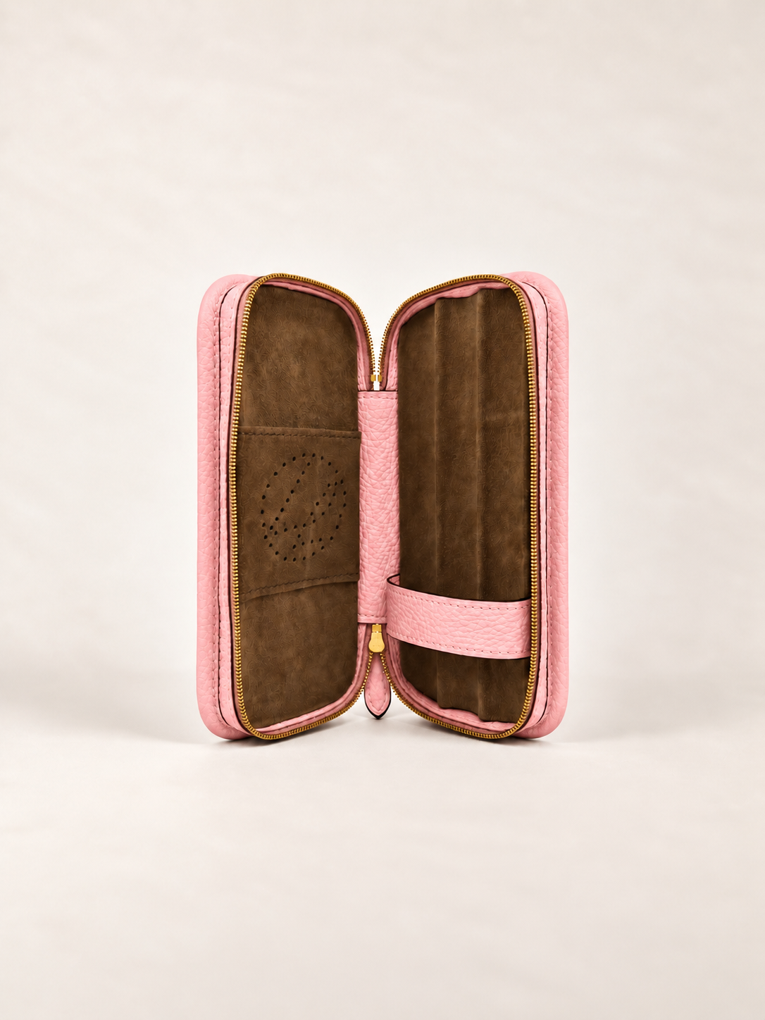Coffret 3 cigares rose pâle grainé