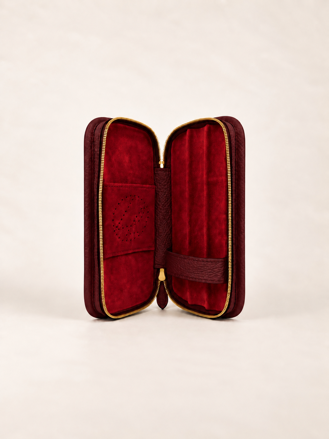 Coffret 3 cigares bordeaux grainé