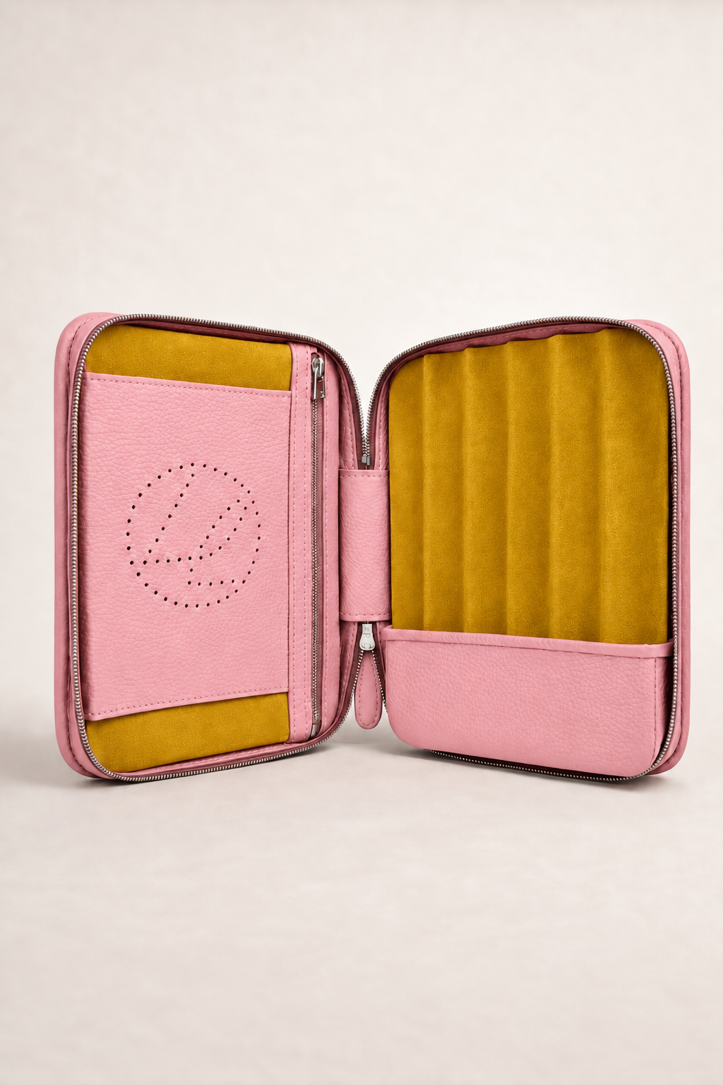 6-cigars case grained pale pink