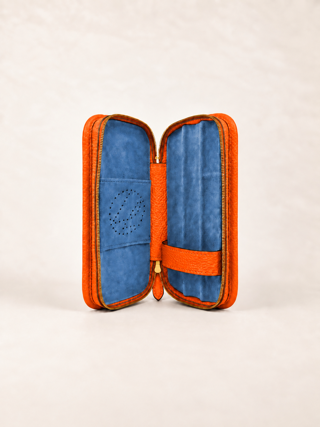3-cigars case grained orange