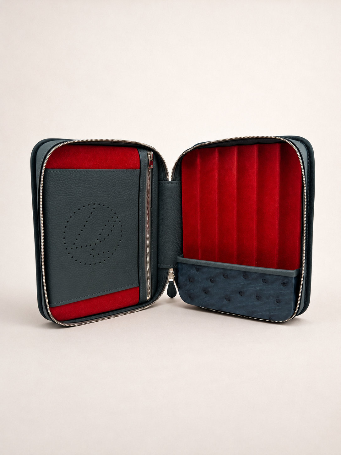 6-cigars case grained bordeaux