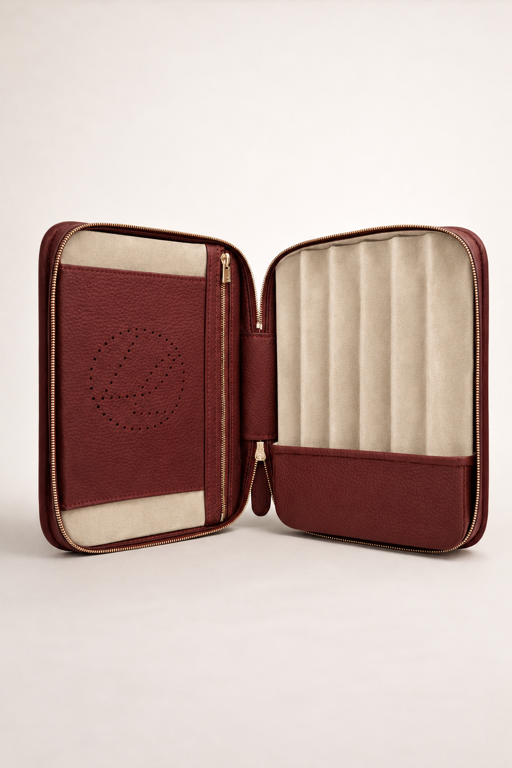 Coffret 6 cigares bordeaux grainé