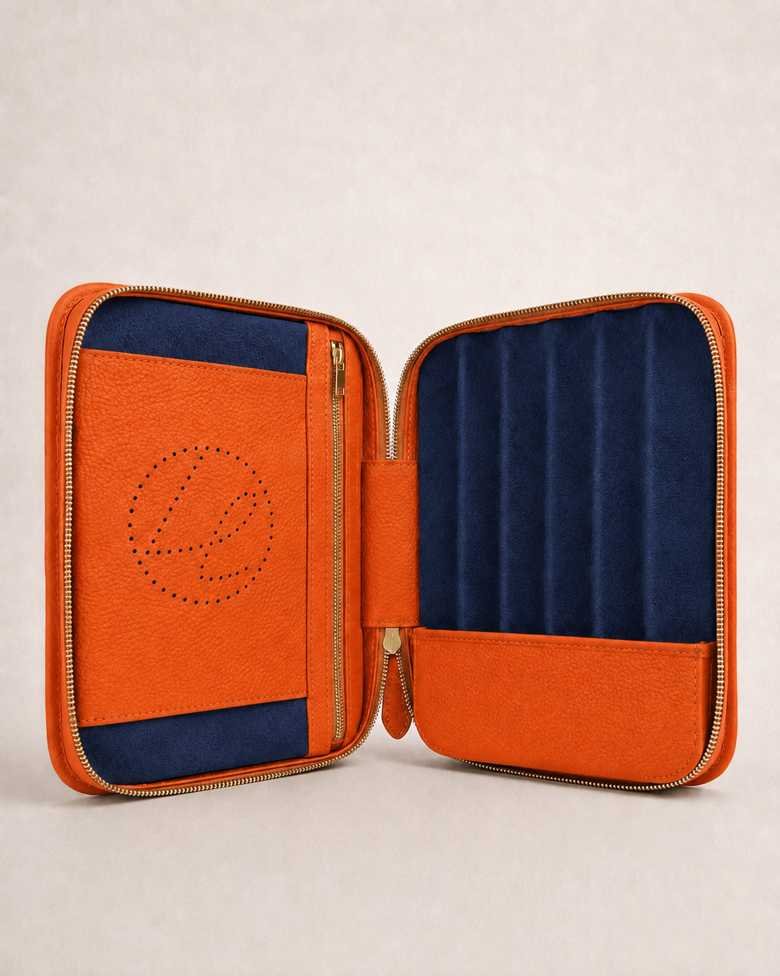6-cigars case grained orange 